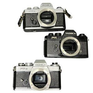 Yashica Camera Lot of 3 FR FR2 Chrome Black FOR PARTS NOT TESTED‎